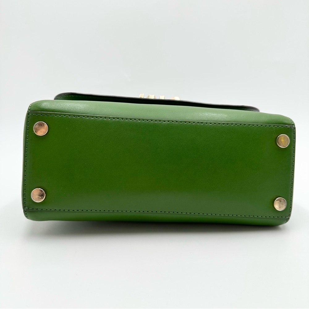 Michael Kors Mott Medium Leather Satchel 30S8GOXS2L True Green - Picture 11 of 16